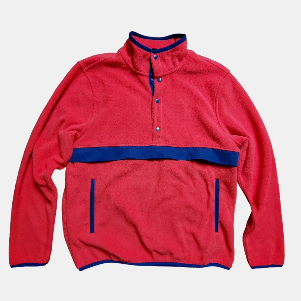 Vintage Authentic Starter Mens Red Fleece Long Sleeve Pullover Sweatshirt Size L